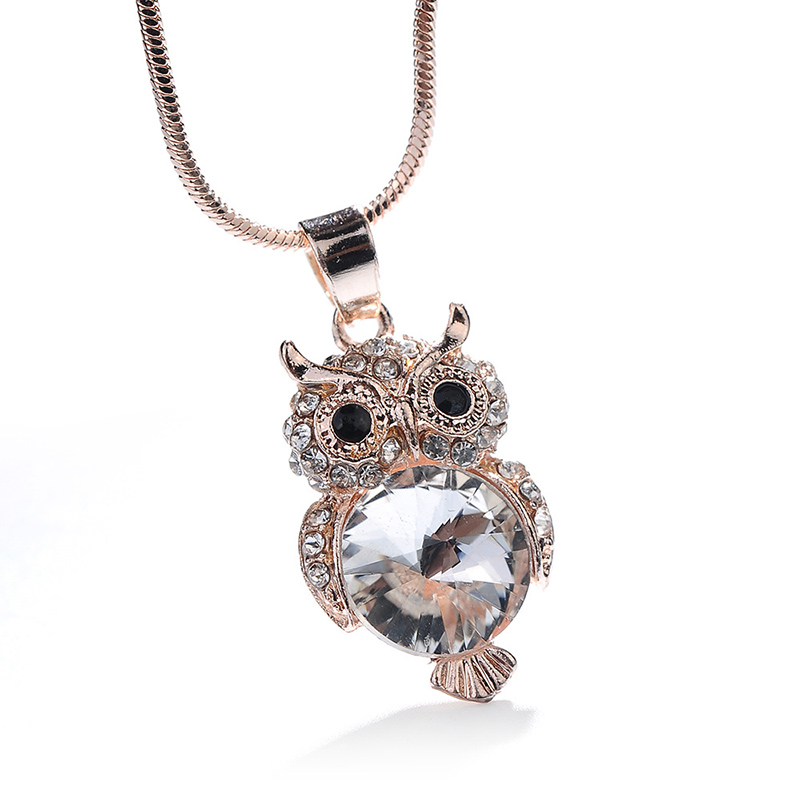Fashion Owl Alloy Plating Rhinestones Women's Necklace display picture 4