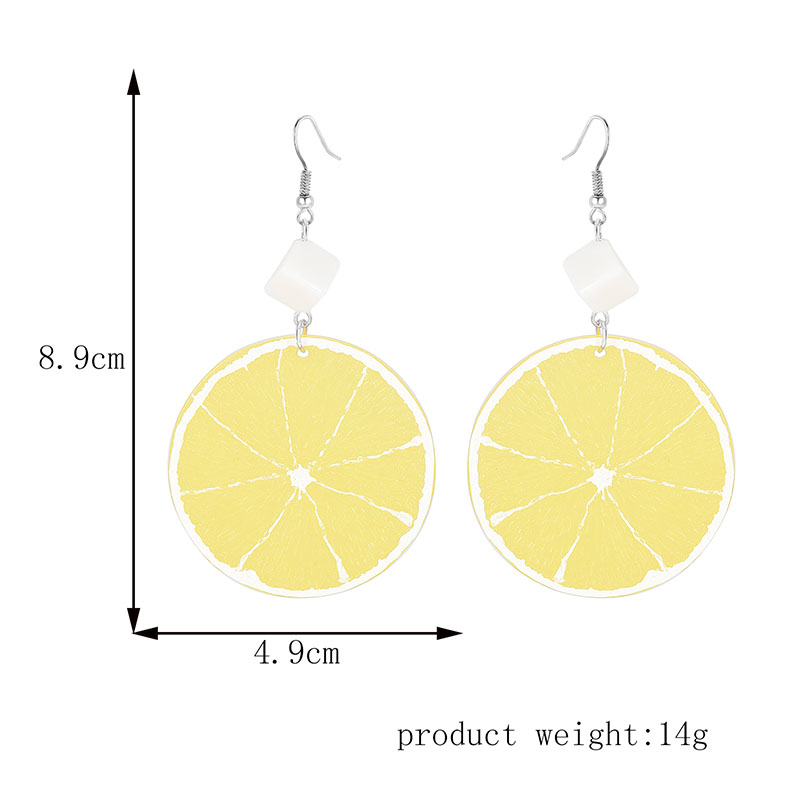 Seule Paire Paquet Citron Boucles D'oreilles display picture 1