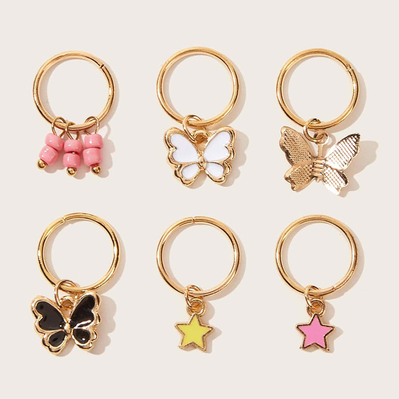 Children's Butterfly Shaped Pendant Hair Clip Accessories 6-piece Set display picture 2