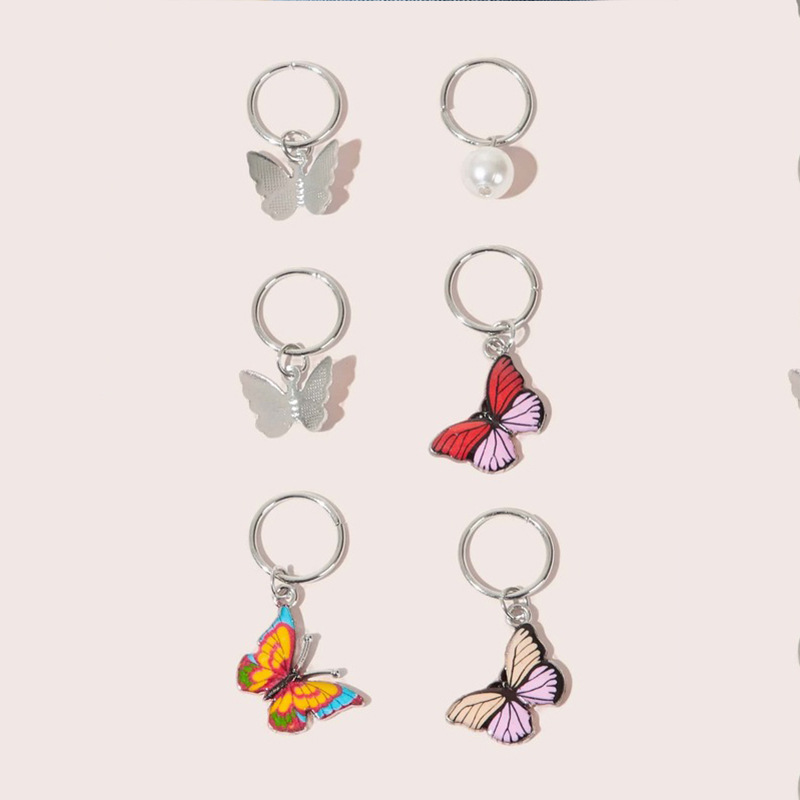 Children's Butterfly Shaped Pendant Hair Clip Accessories 6-piece Set display picture 3