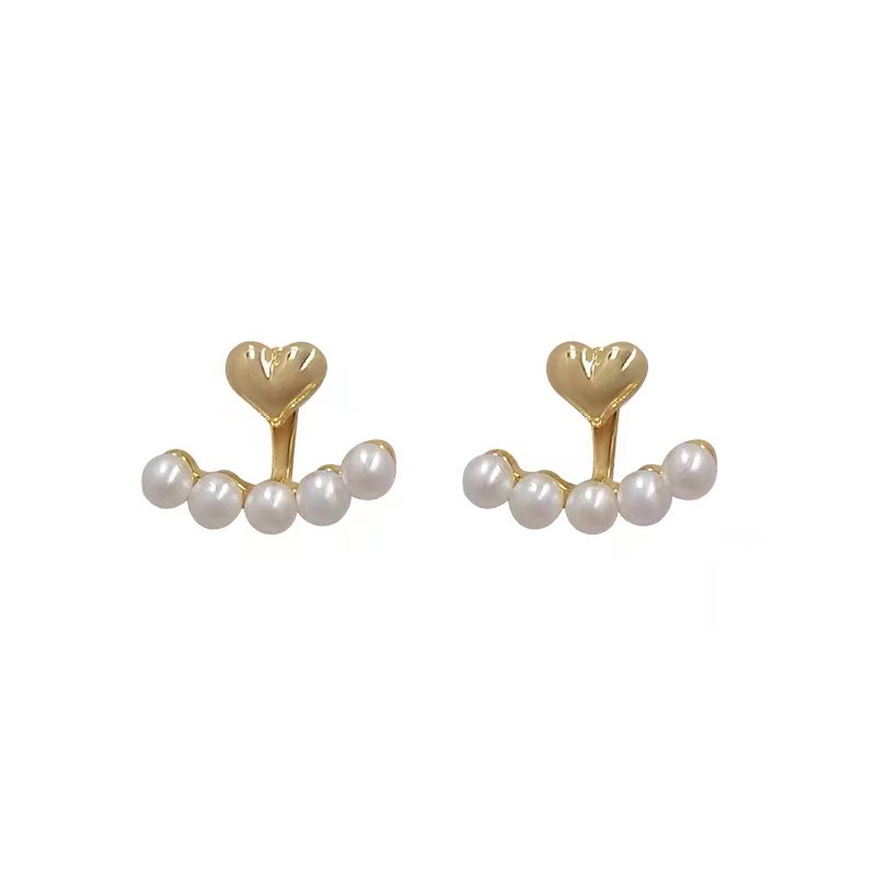 Fashion Geometric Inlaid Pearls Alloy Pearl Earrings display picture 2
