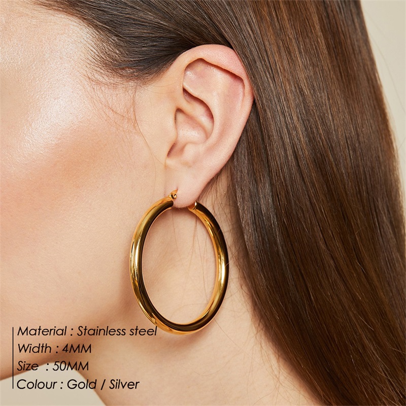 Fashion Geometric Stainless Steel Earrings display picture 2
