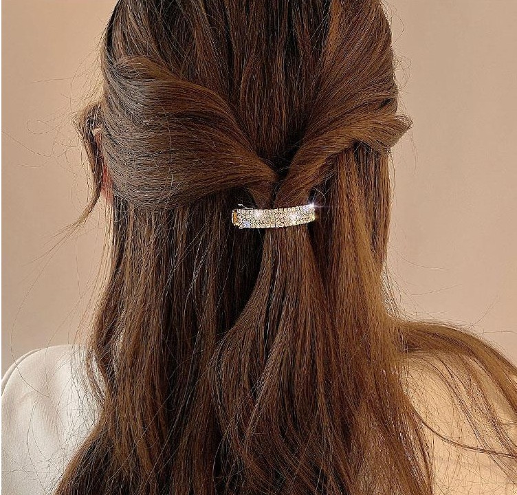 Fashion Diamond Inlay Rhinestone Arc Clip Barrettes Hair Accessories display picture 1