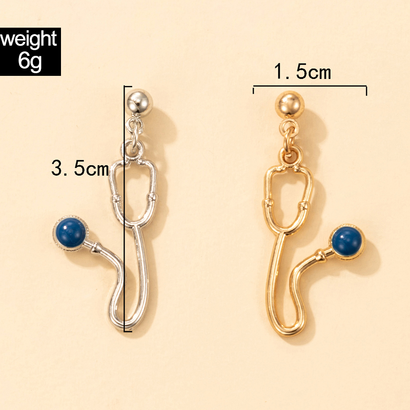 New Style Irregular Geometric Color Stethoscope Pendant Earrings display picture 1