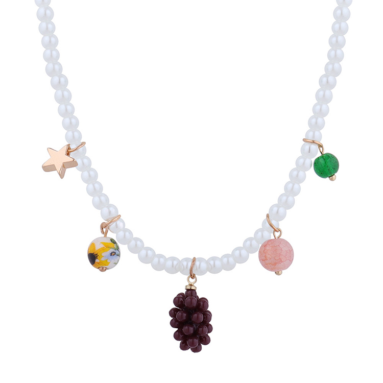 Popular Fresh Creative Colorful Grape Necklace display picture 2