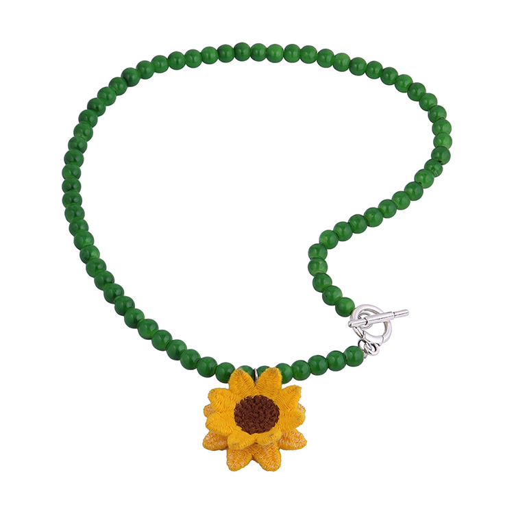 Creative Pastoral Style Sunflower Decor Necklace display picture 2