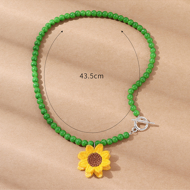 Creative Pastoral Style Sunflower Decor Necklace display picture 3