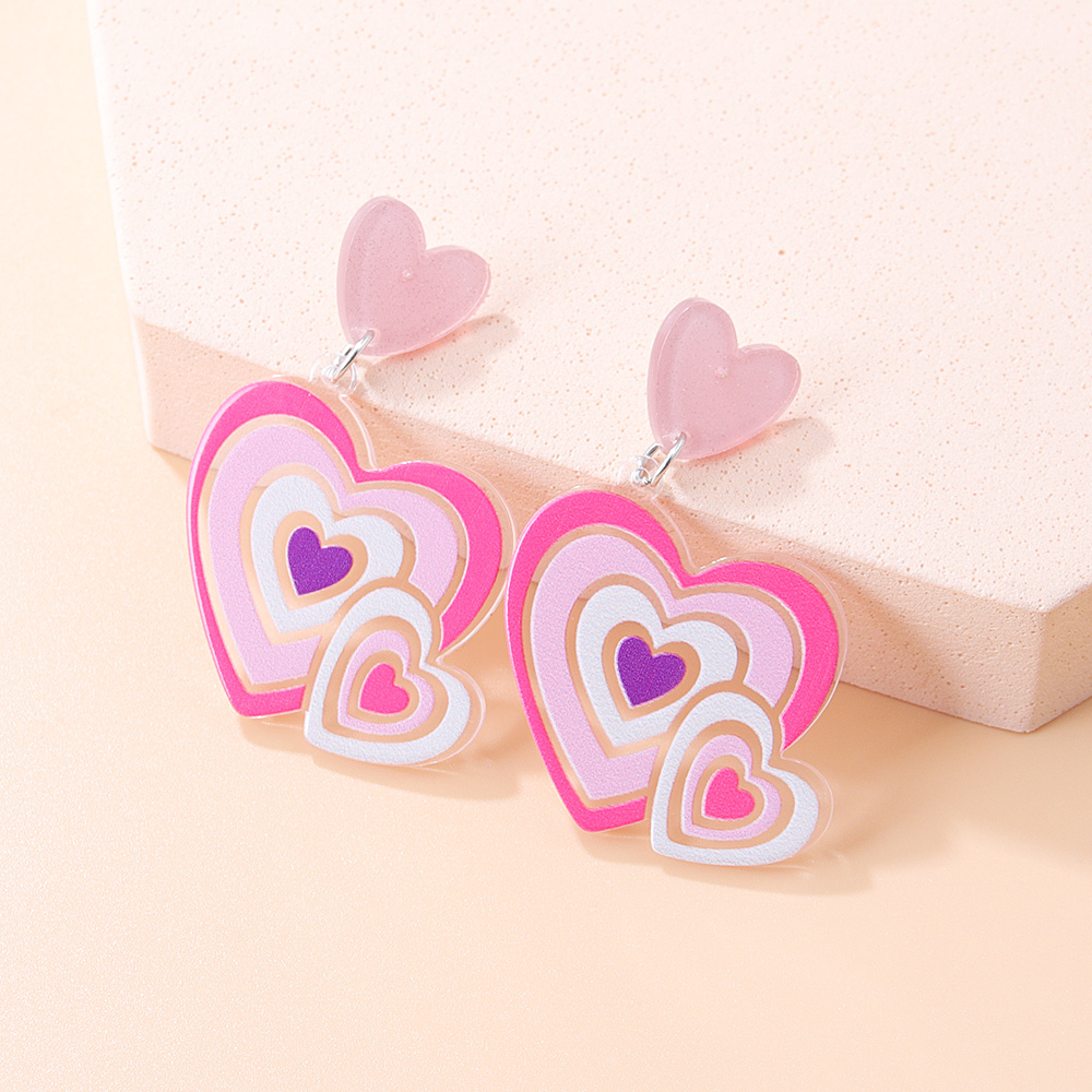 New Fashion Colorful Heart-shaped Women's Resin Earrings display picture 5
