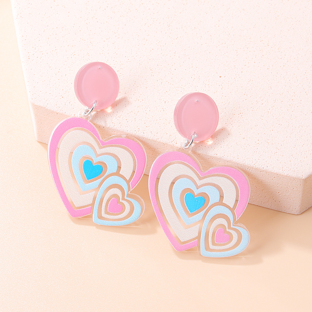 New Fashion Colorful Heart-shaped Women's Resin Earrings display picture 6