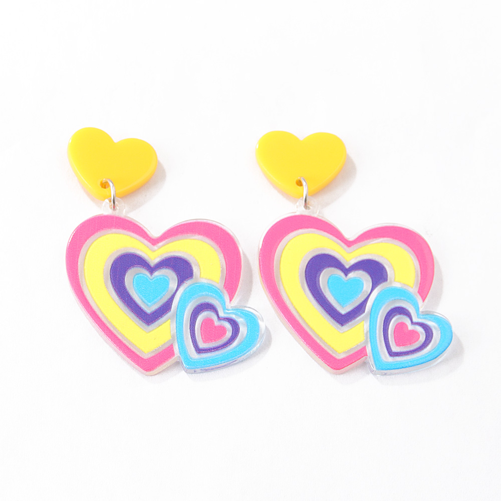 New Fashion Colorful Heart-shaped Women's Resin Earrings display picture 8
