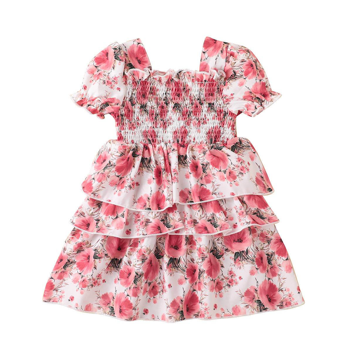Children Clothing Fashion Sweet Girl Flower Printed Cake Dress display picture 2