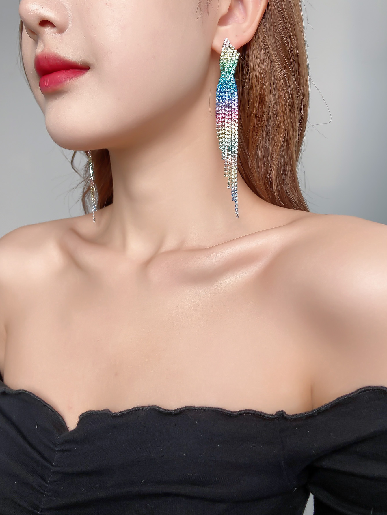 Simple Style Alliage Strass Impression Des Boucles D'oreilles Banquet Boucles D'oreilles display picture 1