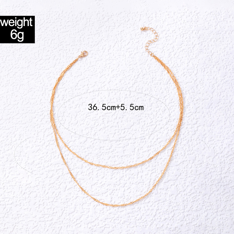 Fashion Ornament Simple Chain Double-layer Simple Geometric Alloy Necklace display picture 1