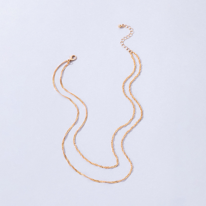 Fashion Ornament Simple Chain Double-layer Simple Geometric Alloy Necklace display picture 3