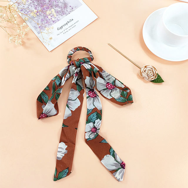 2022 New Fashion Silk Scarf Hairpin Retro Hair Accessories Ribbon Bow Headdress display picture 1