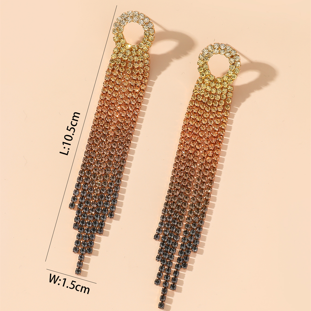 Simple Style Alloy Rhinestone Tassel Earrings Banquet Unset Drop Earrings 2 Pieces display picture 5