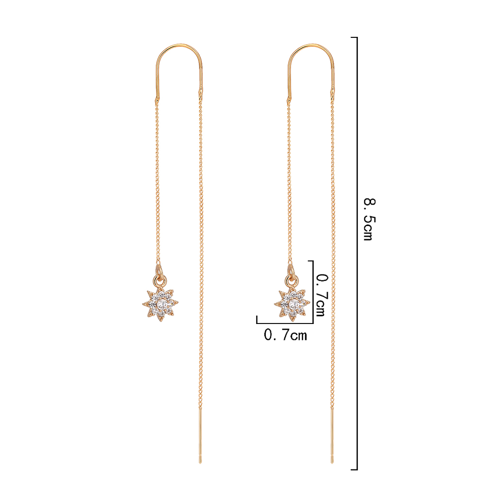 Fashion Geometric Handmade Drop Inlaid Zircon Flower Copper Earrings display picture 7