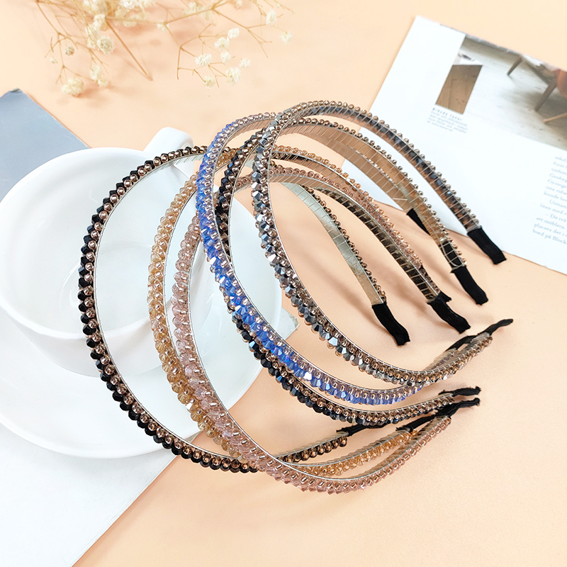 Fashion Simple Crystal Inlay Diamond Thin Edge Hairband display picture 1