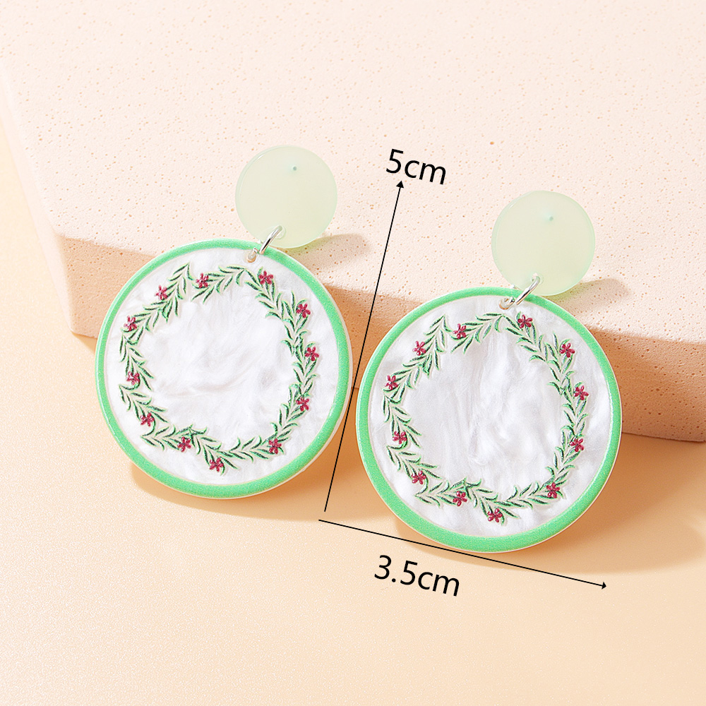 Fashion Water Board Color Three-dimensional Round Garland Eardrops Acrylic Earring display picture 8