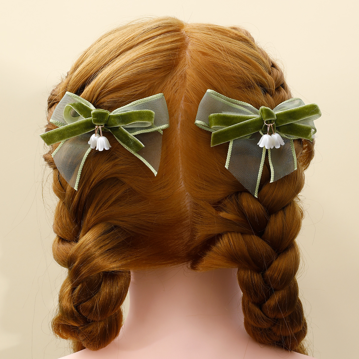 Summer Lily Pendant Sweet Avocado Color Alloy Bowshaped Barrettes Hair Accessory display picture 4