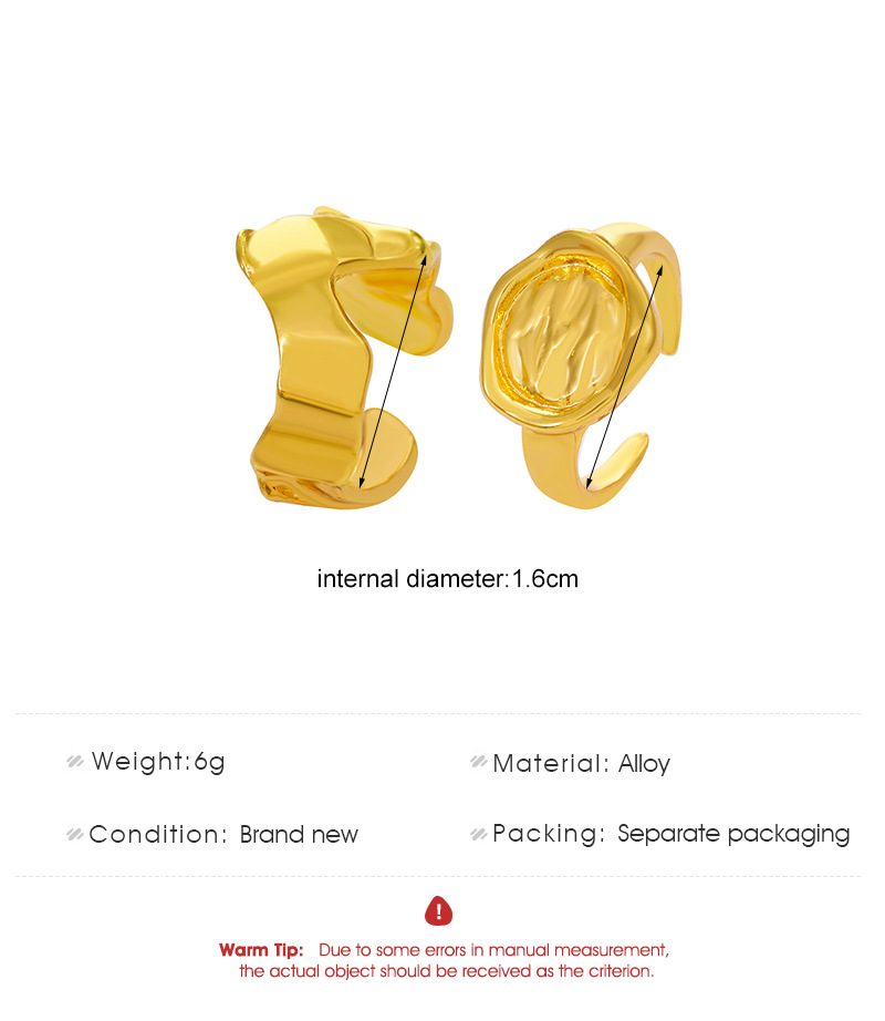 Simple Style Irregular Abstract Pattern Geometric Alloy Open Ring display picture 1