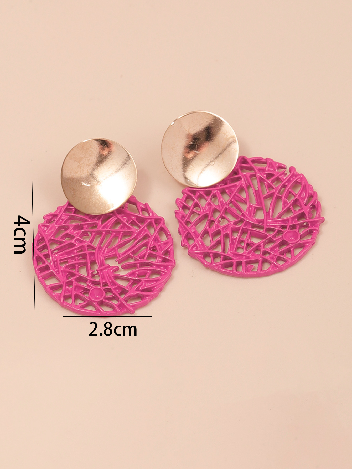 Fashion Round Alloy Mesh Drop Earrings display picture 4