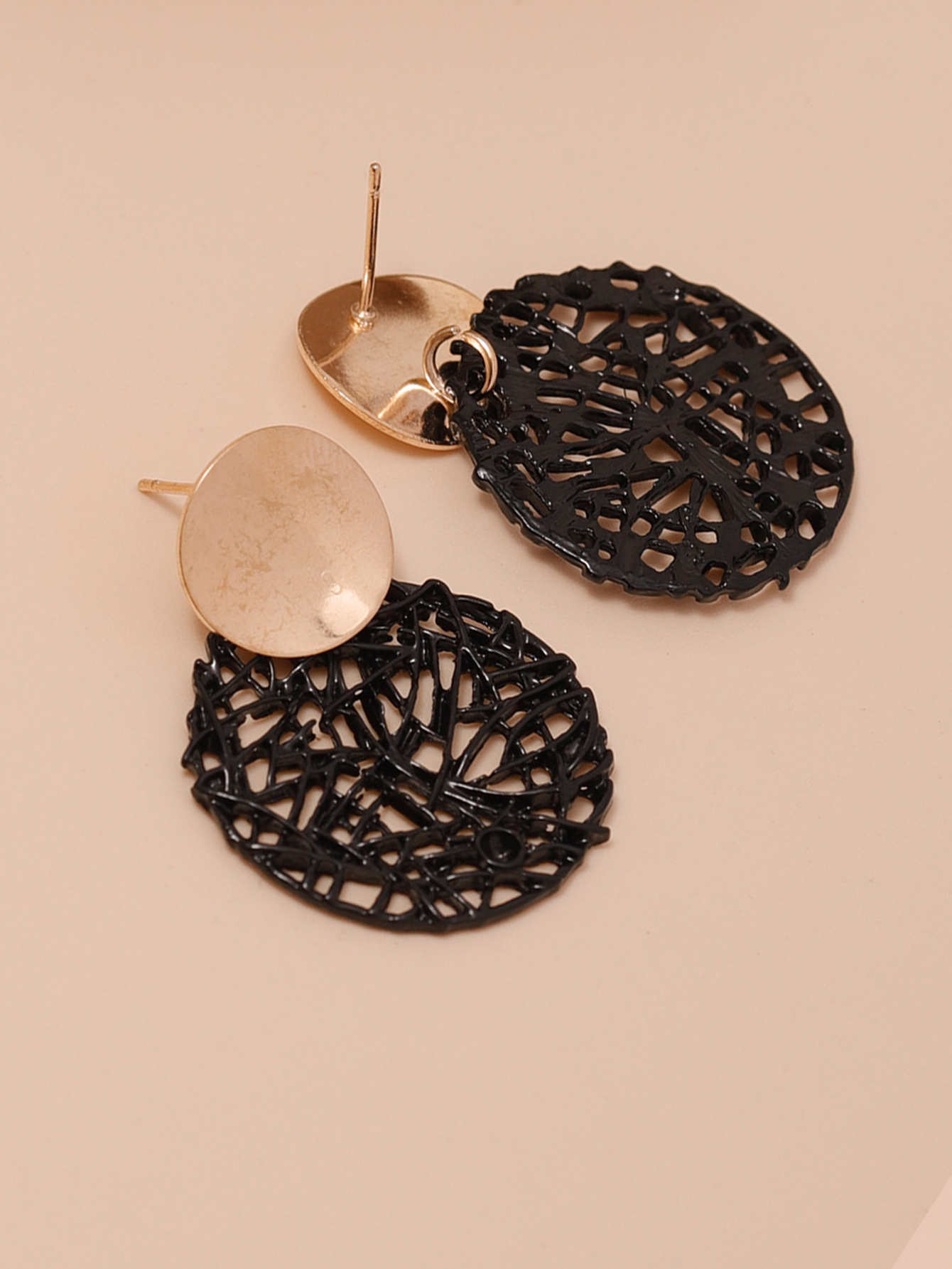 Fashion Round Alloy Mesh Drop Earrings display picture 5