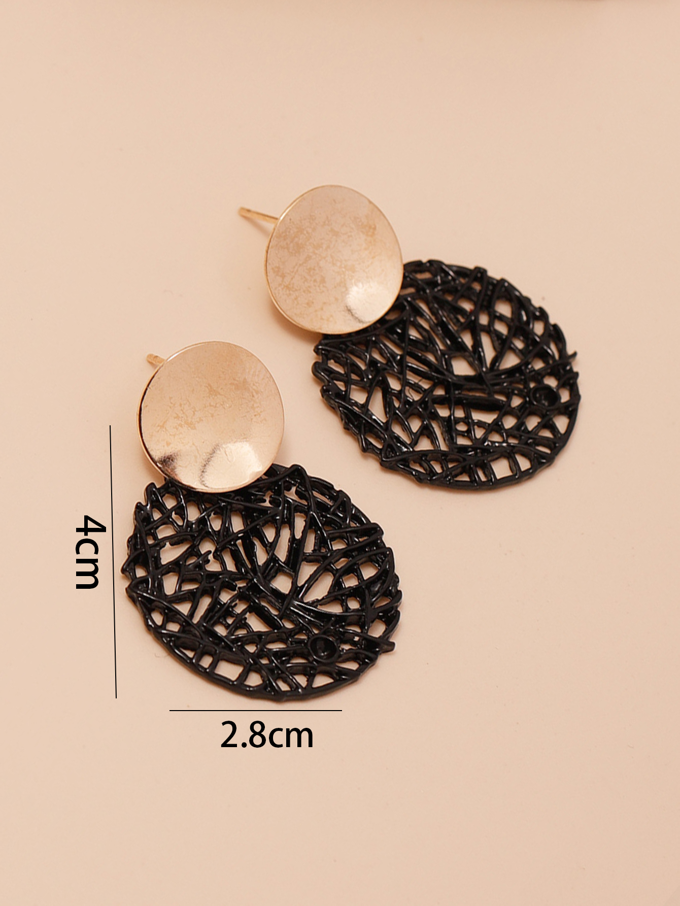 Fashion Round Alloy Mesh Drop Earrings display picture 6