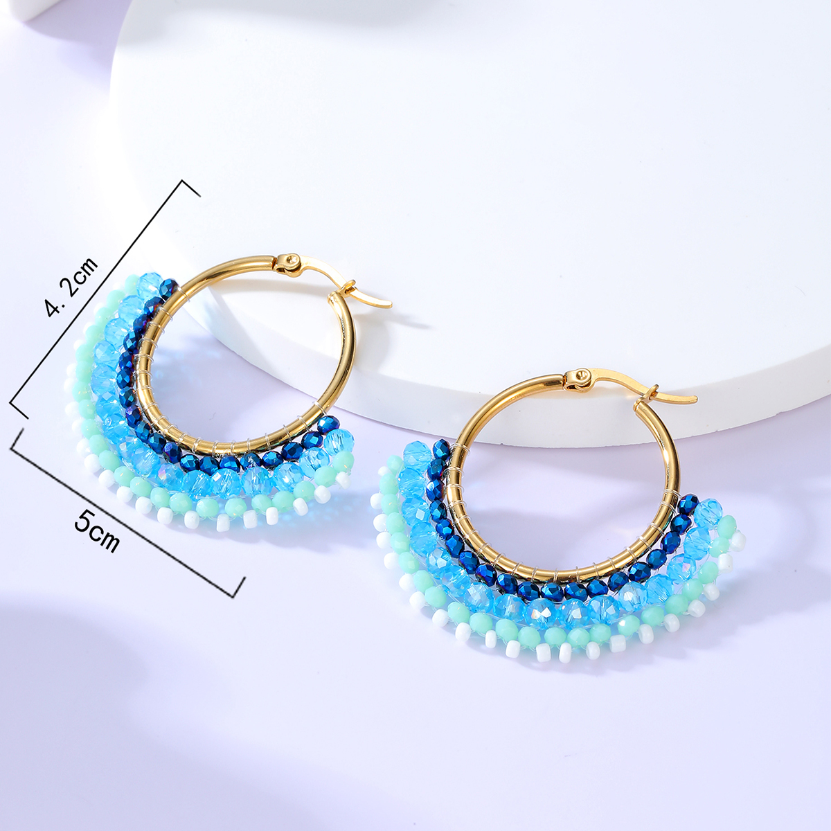 Fashion Retro Simple Geometric Steel Electroplated 18k Gold Earrings display picture 3