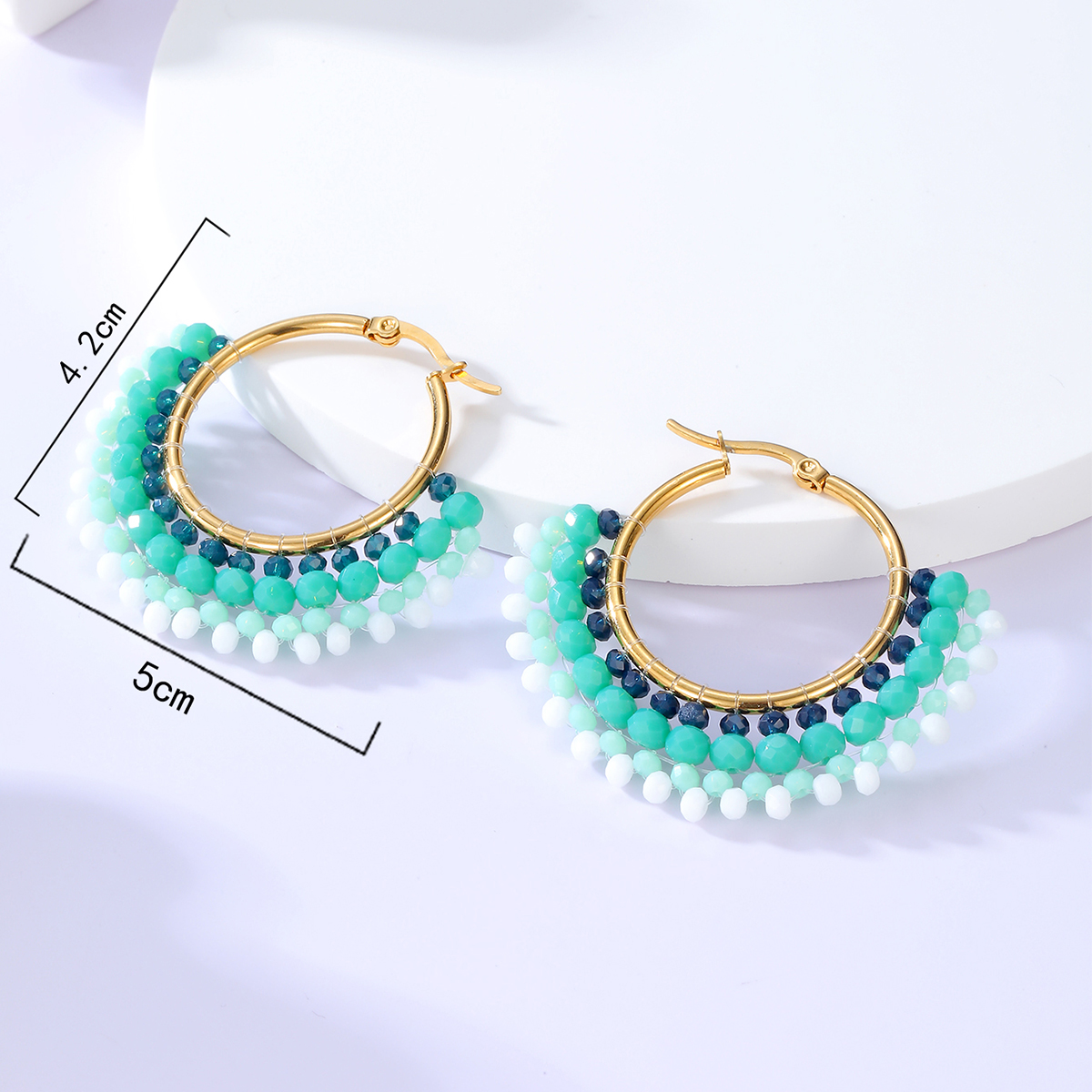 Fashion Retro Simple Geometric Steel Electroplated 18k Gold Earrings display picture 5