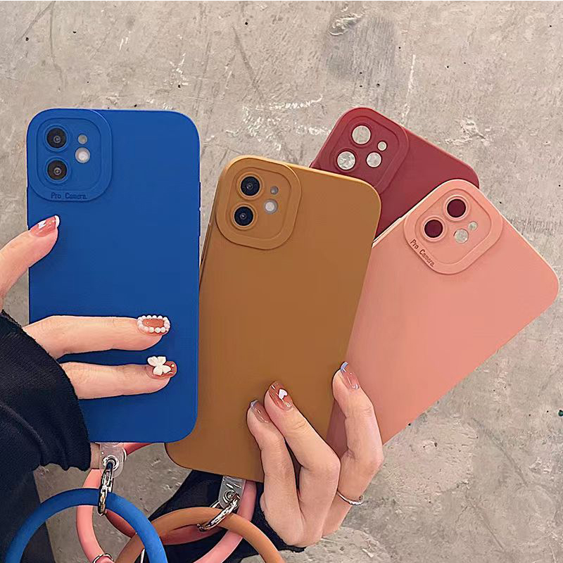 Silicone Round Bracelet Pendant Drop-resistant Iphone11 Phone Solid Color Case display picture 1