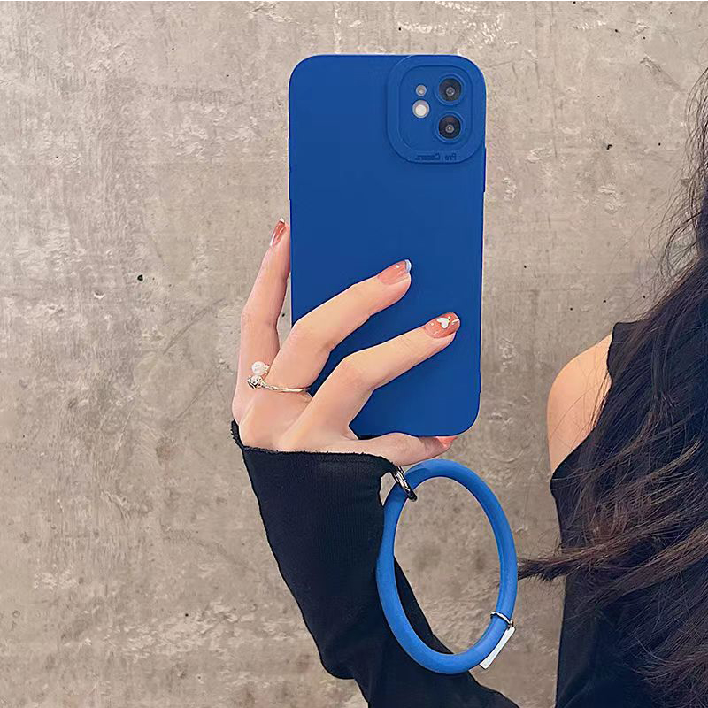Silicone Round Bracelet Pendant Drop-resistant Iphone11 Phone Solid Color Case display picture 3