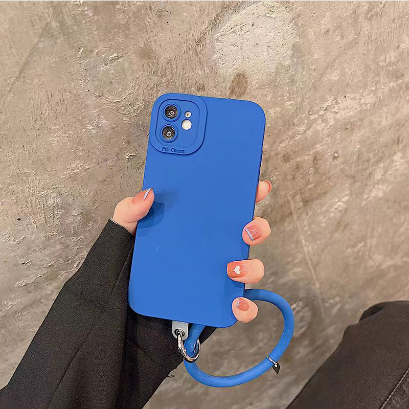 Silicone Round Bracelet Pendant Drop-resistant Iphone11 Phone Solid Color Case display picture 9