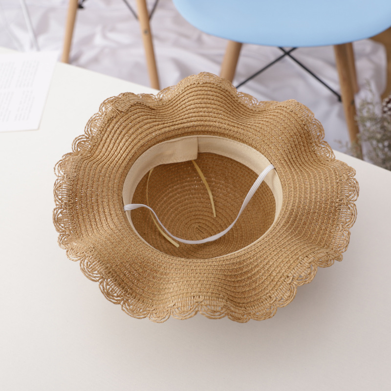 Small Colorful Ball Solid Color Children's Beach Sun-proof Straw Hat display picture 2