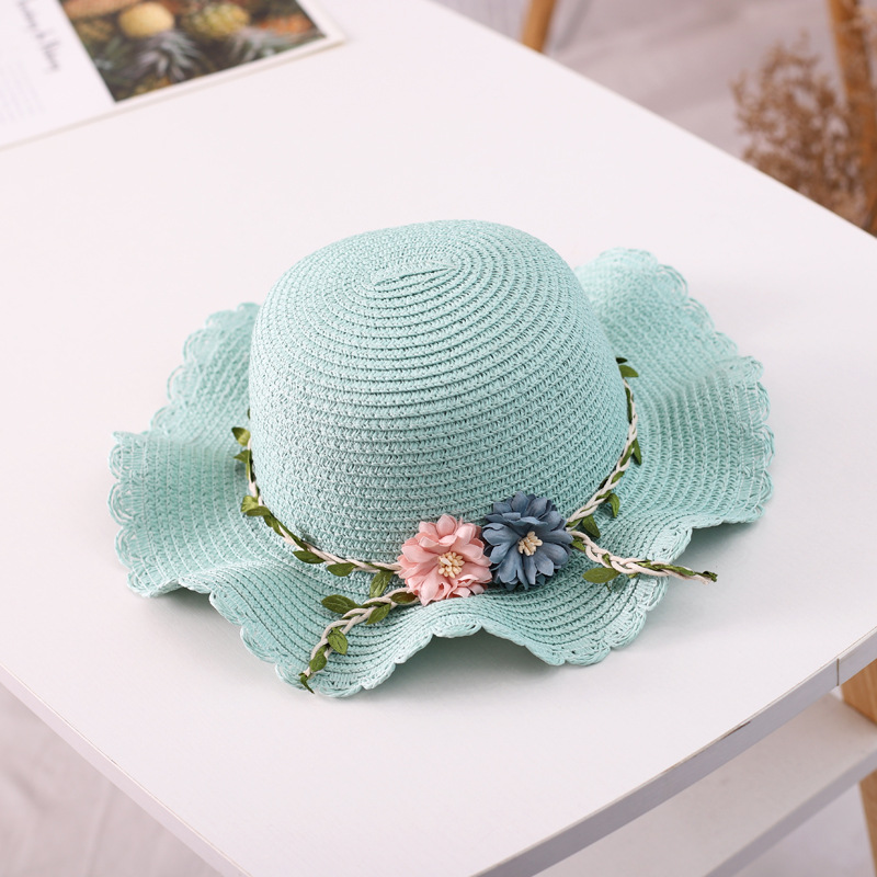 Children's Seaside Beach Solid Color Flower Sun Hat display picture 1