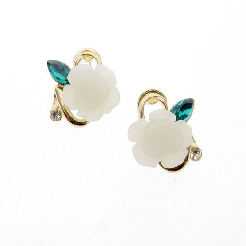 Fashion Simple Flower Non-piercing Ear Clip Alloy Earrings display picture 4
