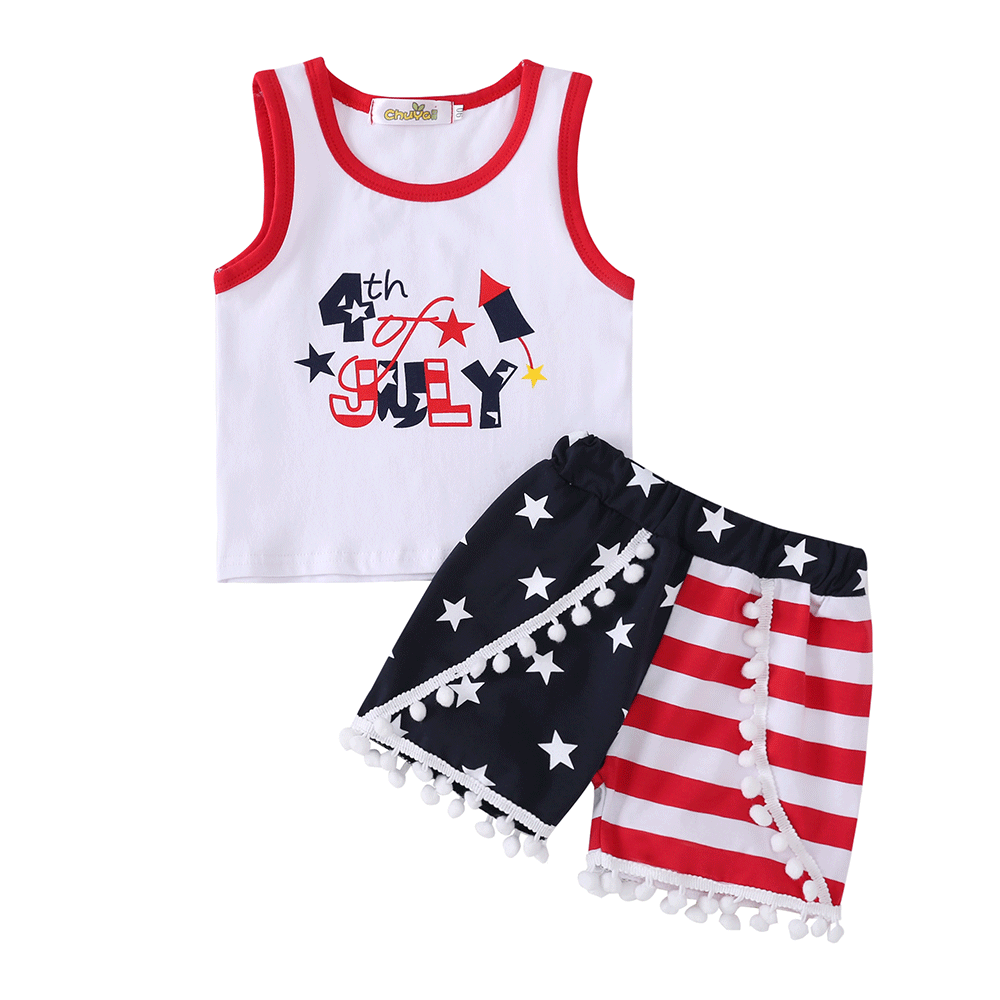 Boys' Children Letter Print Sleeveless Tank Top Shorts 2-piece Set display picture 1