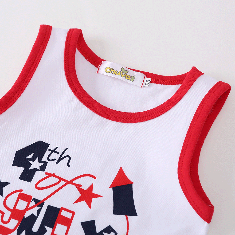 Boys' Children Letter Print Sleeveless Tank Top Shorts 2-piece Set display picture 4