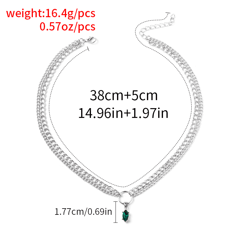 Fashion Elegant Double-layer Chain Rhinestone Inlaid Pendant Necklace For Women display picture 10