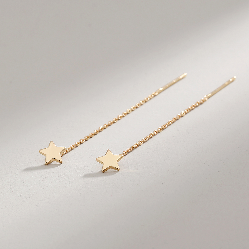 Fashion Simple Star Long Geometric Shape Women Copper Earrings display picture 1