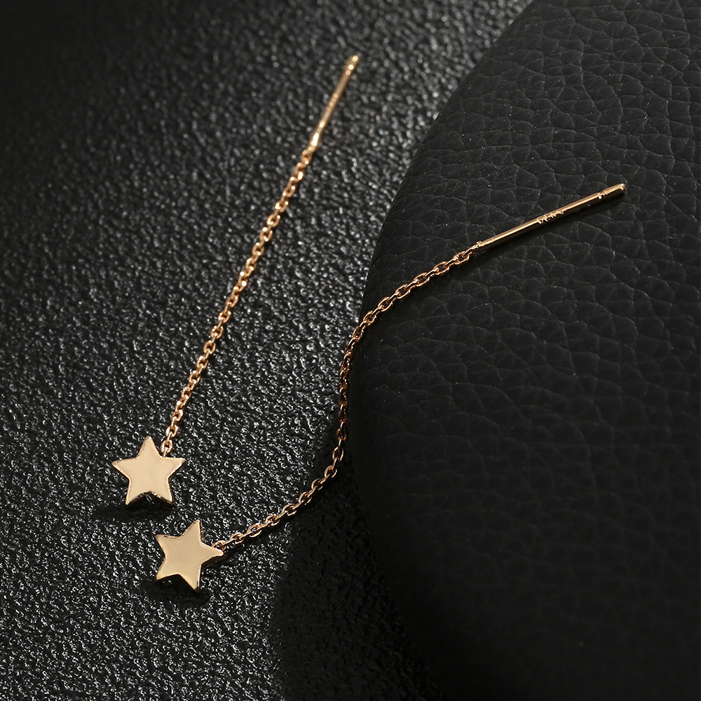 Fashion Simple Star Long Geometric Shape Women Copper Earrings display picture 3