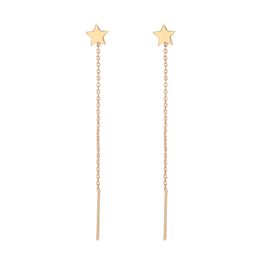 Mode Einfachen Sterne Lange Geometrische Form Frauen Kupfer Ohrringe display picture 5