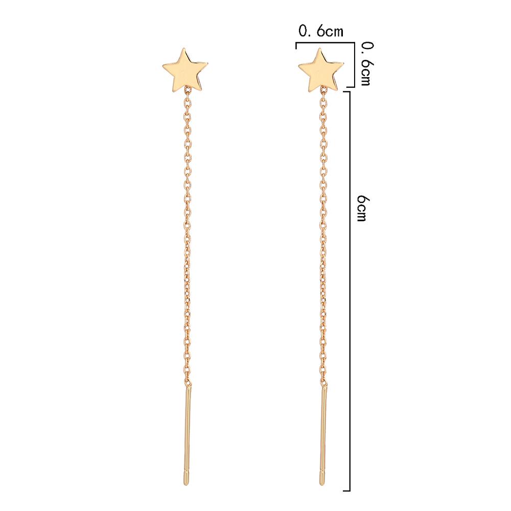 Fashion Simple Star Long Geometric Shape Women Copper Earrings display picture 7