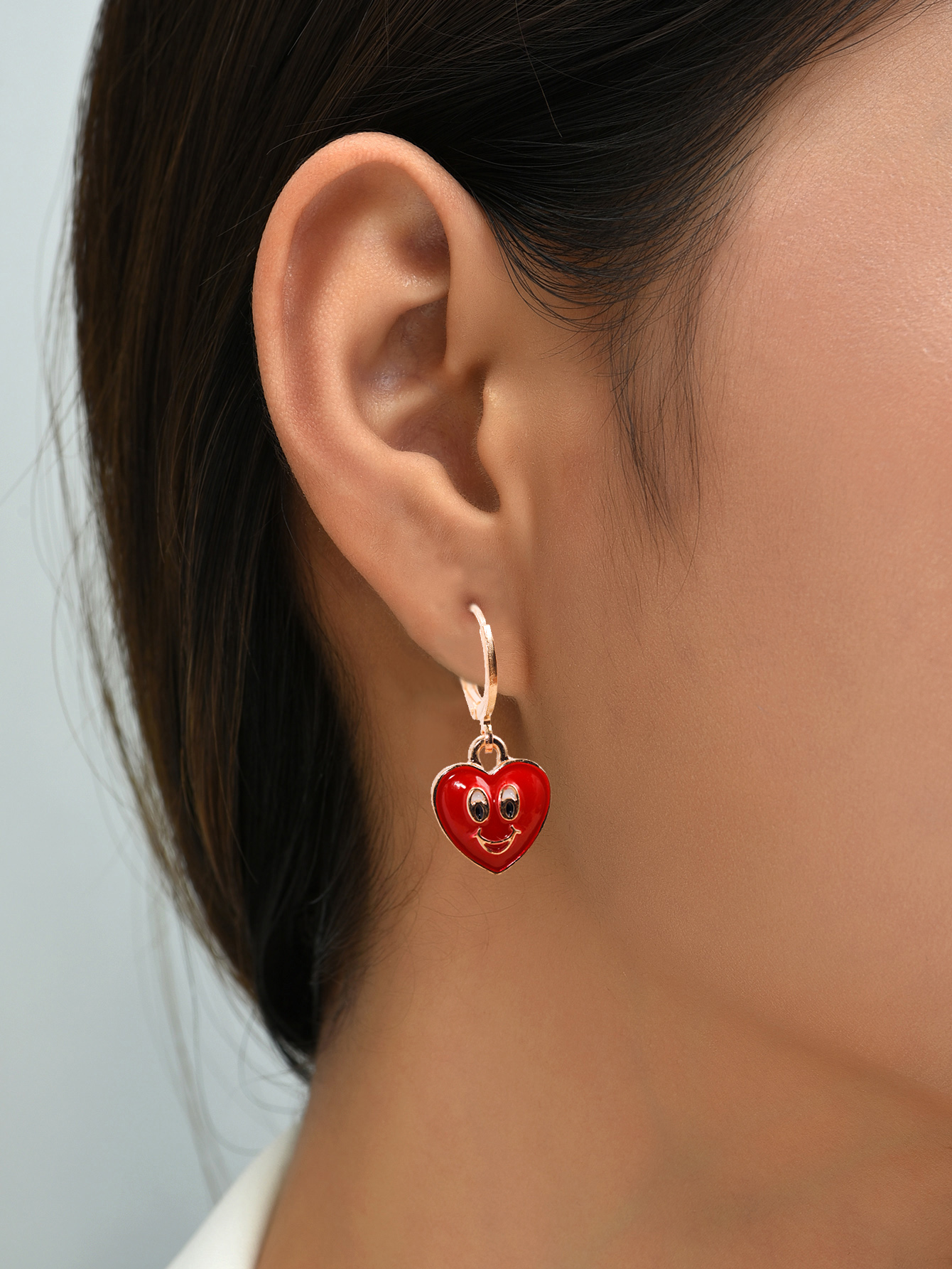Cute Heart Shape Smiley Face Alloy No Inlaid Drop Earrings display picture 1
