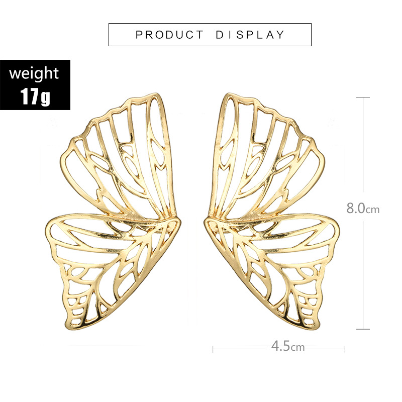 Neue Mode Geometrische Muster Blatt-förmigen Metall Unregelmäßigen Blatt Legierung Ohrringe display picture 4