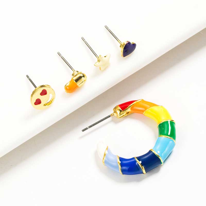 New Fashion Bohemian Style Candy Color Irregular Geometric Earrings display picture 3