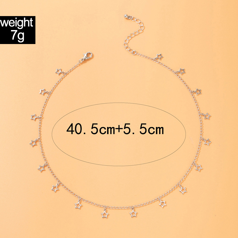Einfache Einzel-schicht Stern Anhänger Stitching Kette Geometrische Legierung Halskette Großhandel display picture 1