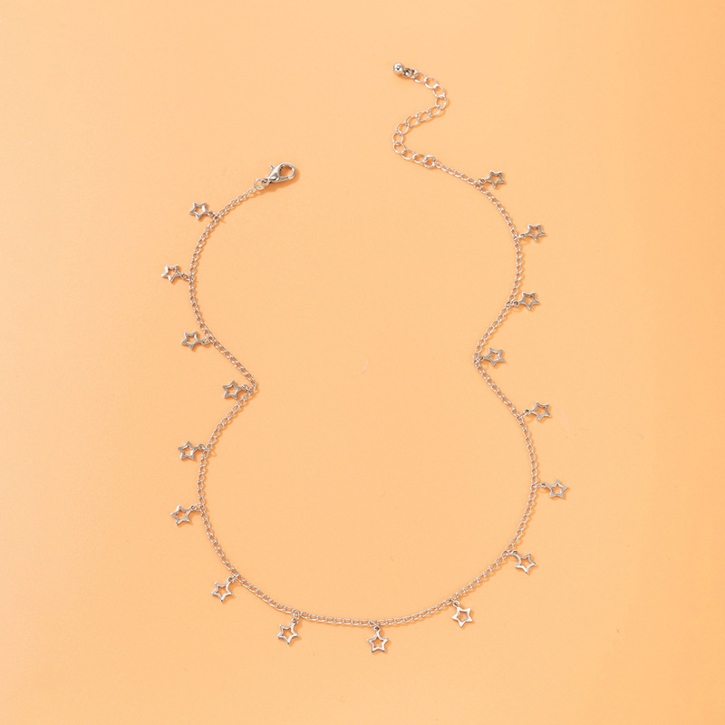 Einfache Einzel-schicht Stern Anhänger Stitching Kette Geometrische Legierung Halskette Großhandel display picture 5