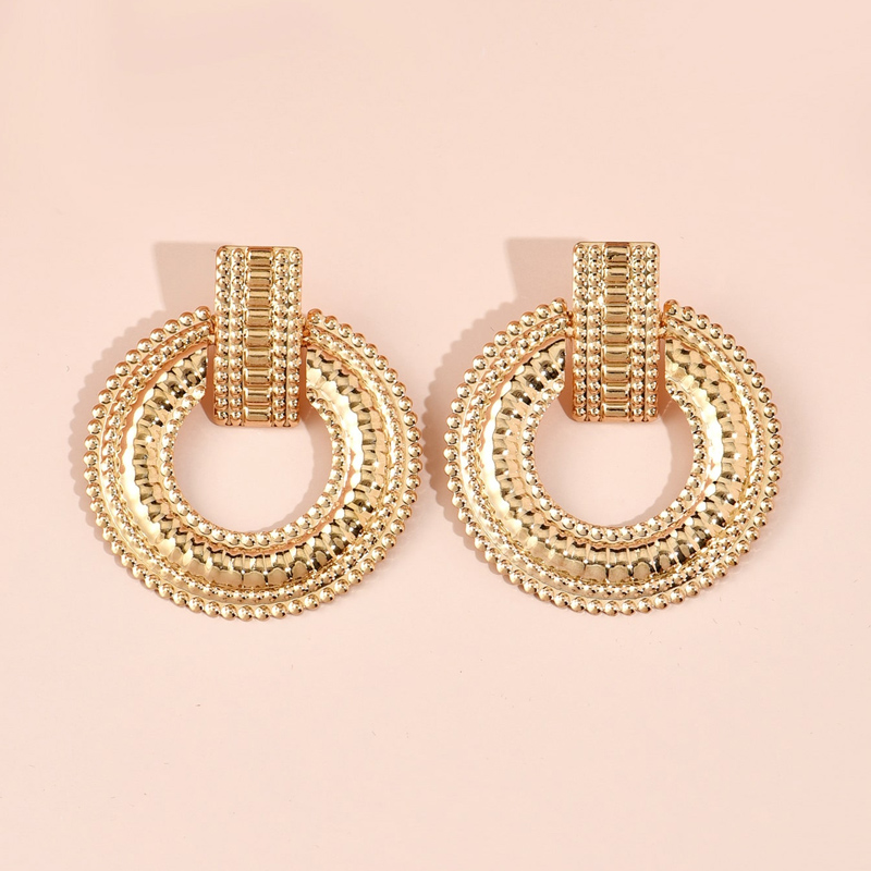 2022 New Fashion Simple Geometric Hollow Circle Alloy Stud Earring display picture 3