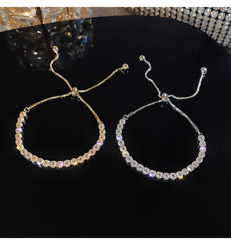 Fashion Simple Geometric Shape Shiny Full Diamond Female Copper Bracelet display picture 4